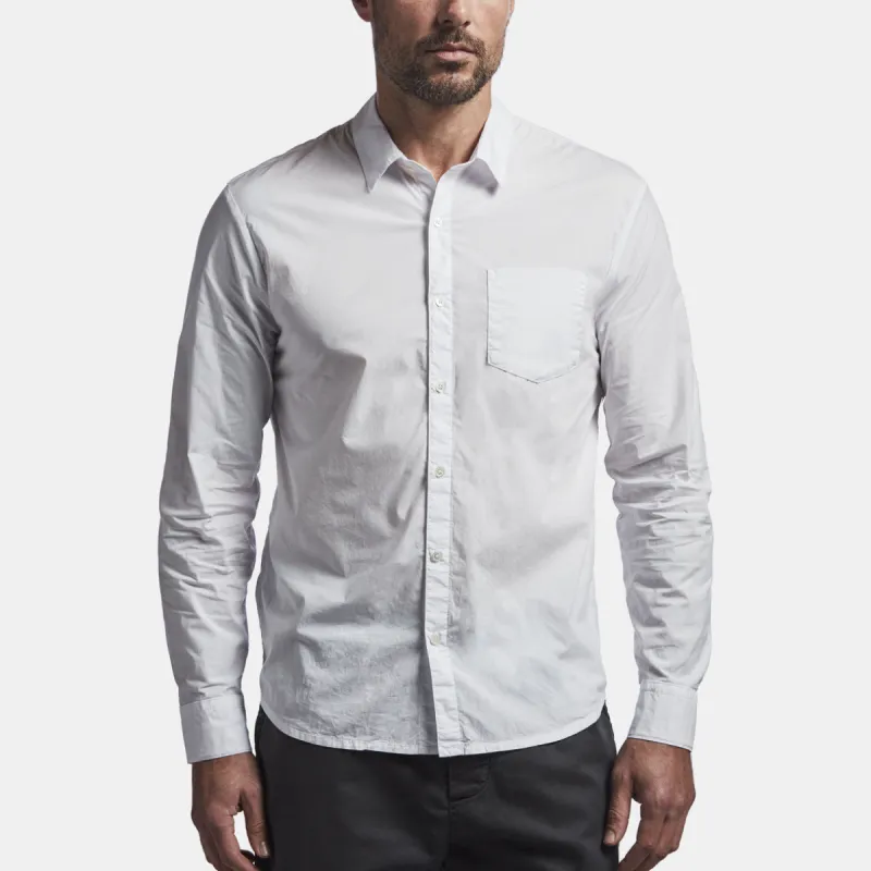 Stretch Poplin Shirt - White sold by James Perse