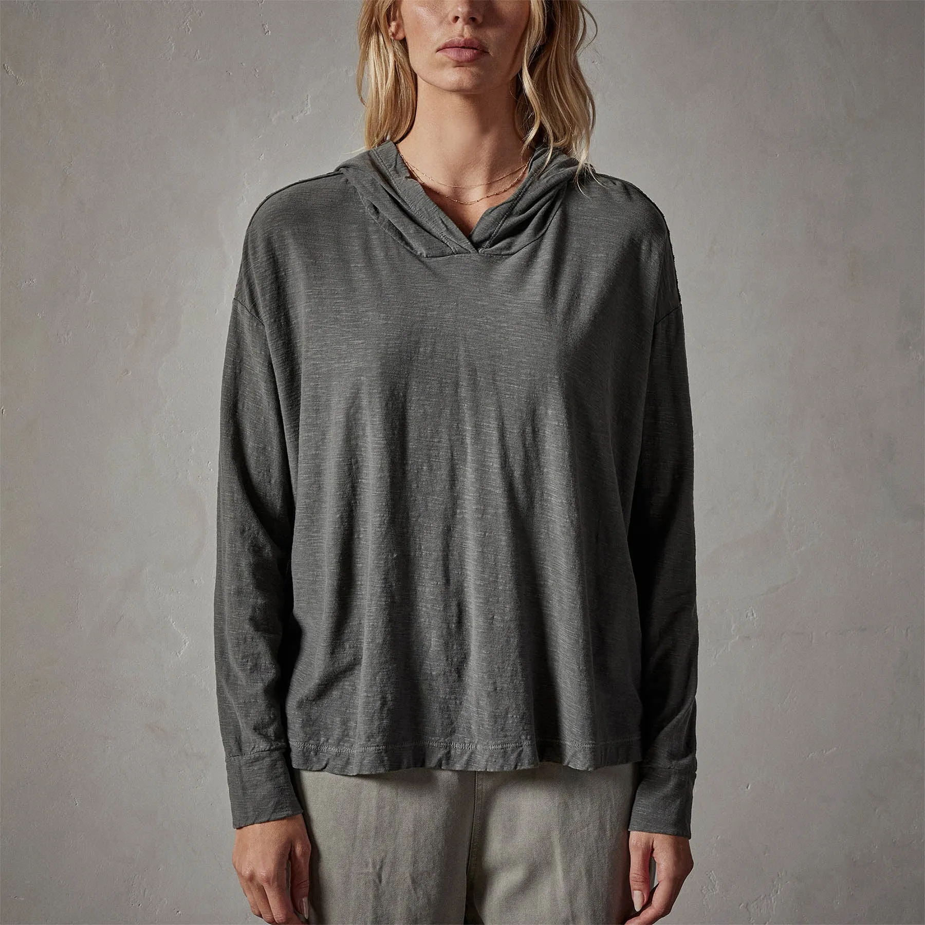 Reverse Slub Jersey Hoodie - Fin Pigment sold by James Perse product image thumbnail 5