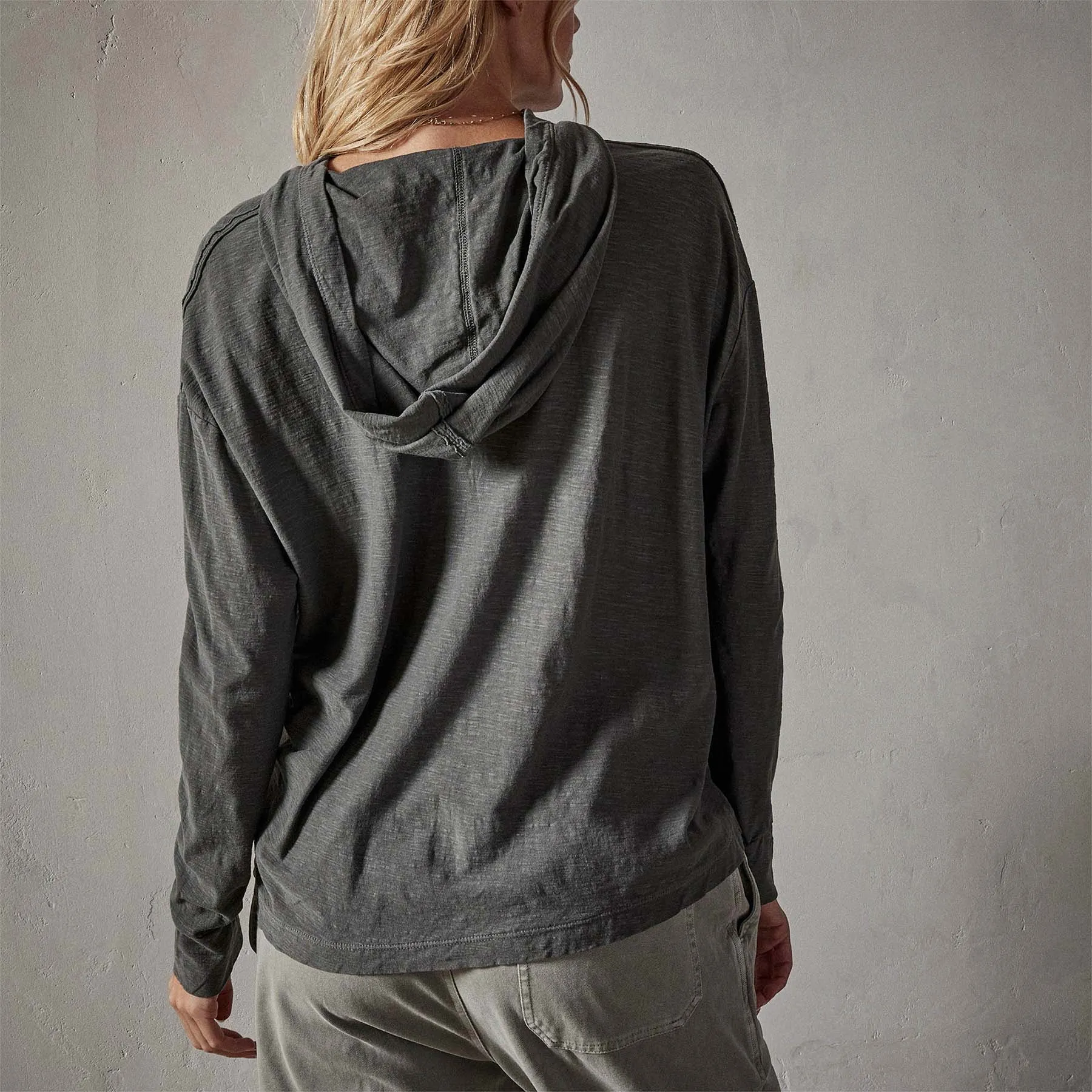 Reverse Slub Jersey Hoodie - Fin Pigment sold by James Perse product image thumbnail 4