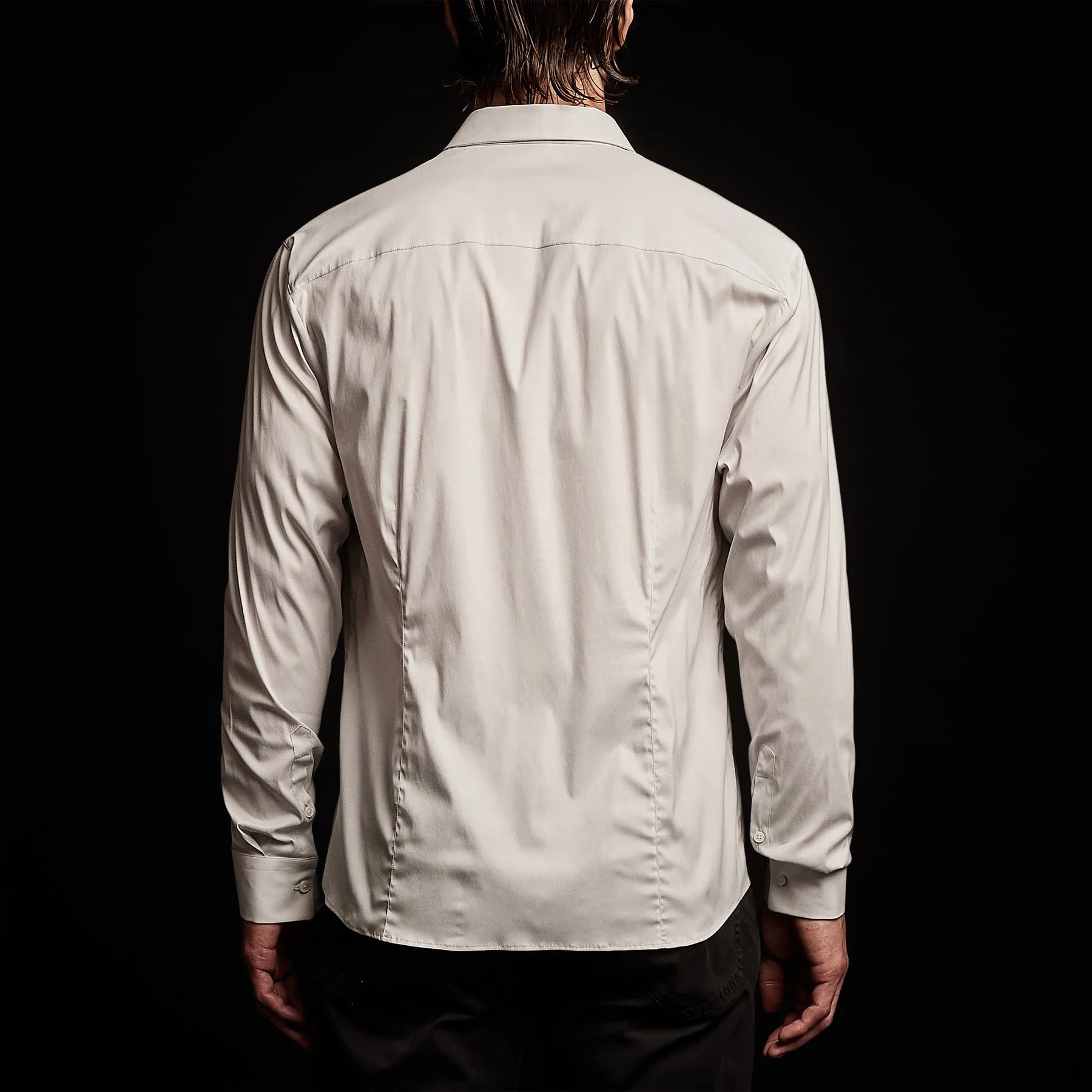 Matte Stretch Poplin Dress Shirt - Silver sold by James Perse product image thumbnail 4