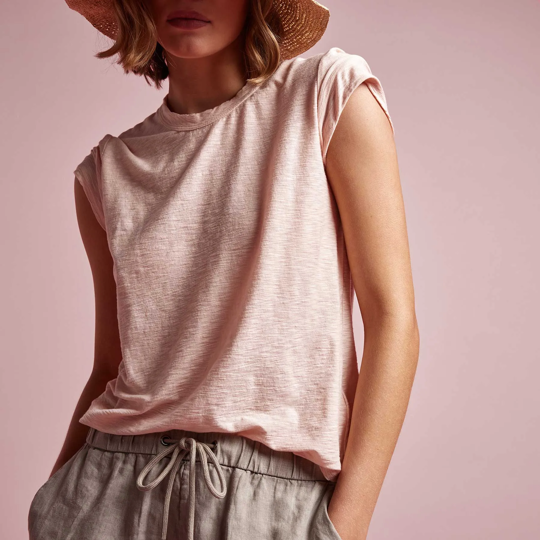 Sheer Slub Crew Neck Tee - Nougat sold by James Perse