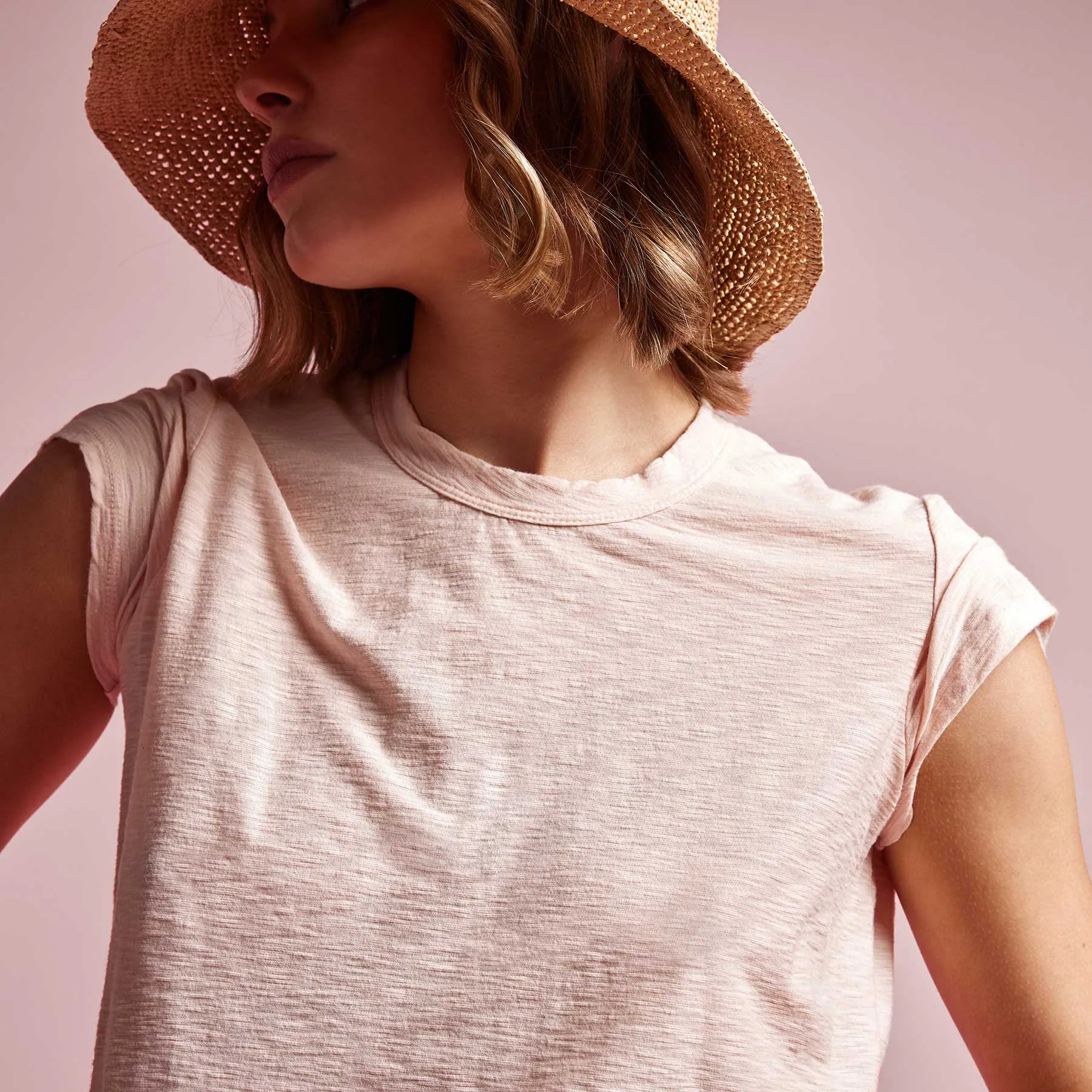 Sheer Slub Crew Neck Tee - Nougat sold by James Perse product image thumbnail 2