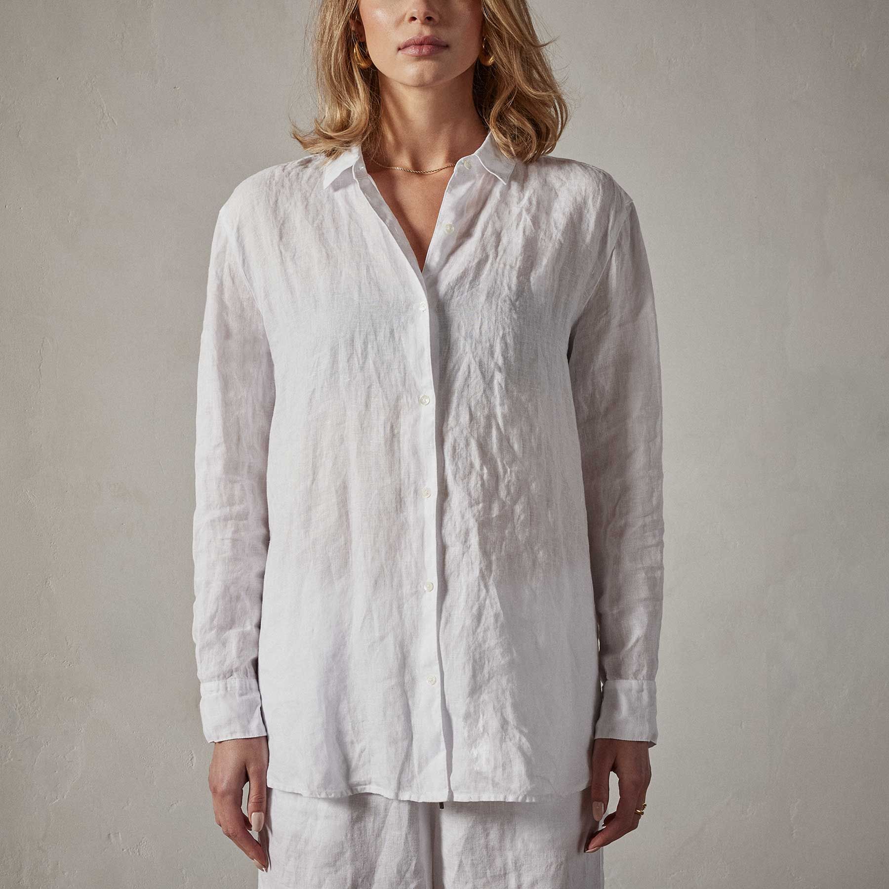 Lightweight Linen Shirt - White sold by James Perse product image thumbnail 3