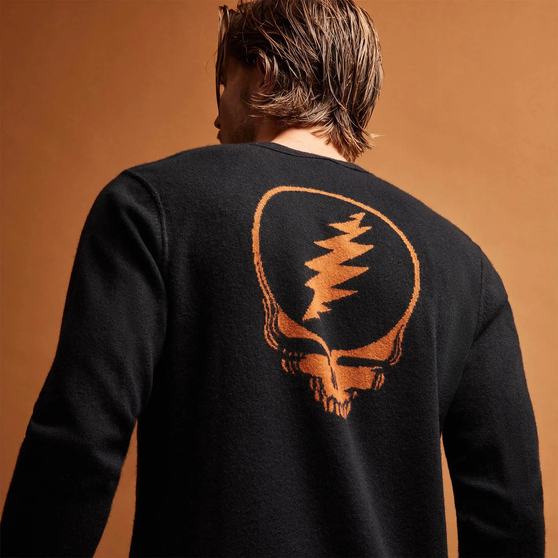 Grateful Dead Recycled Cashmere Sweater - Black/Burnt Orange sold by James Perse product image thumbnail 2