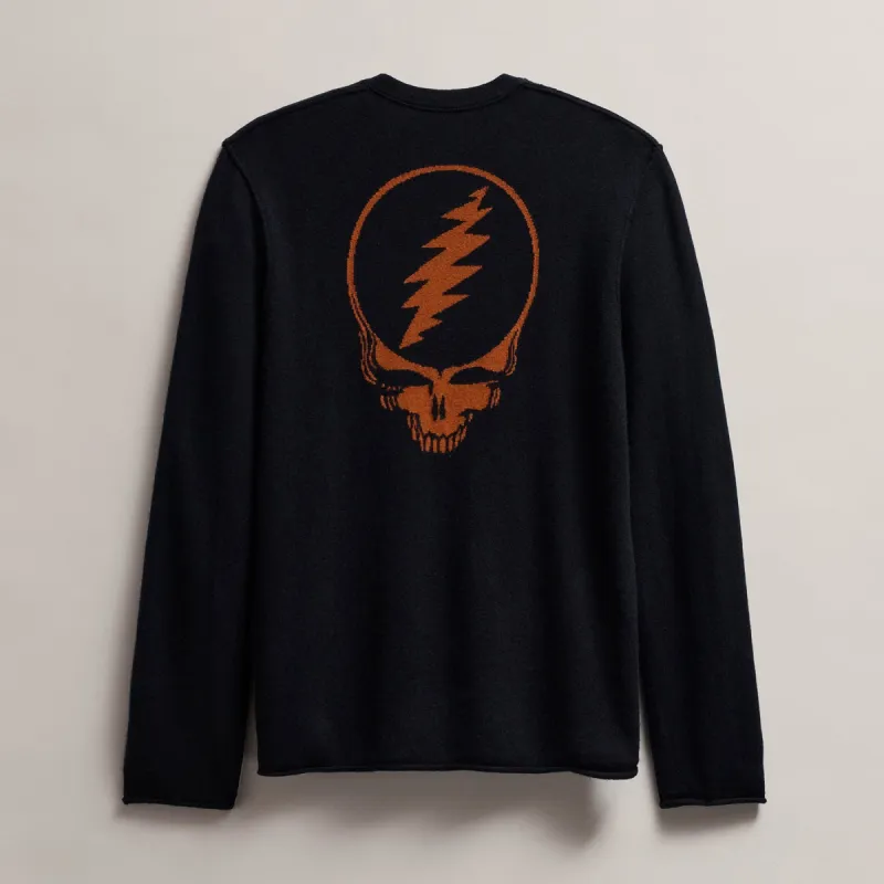 Men's Grateful Dead Recycled Cashmere Sweater - Black/Burnt Orange sold by James Perse