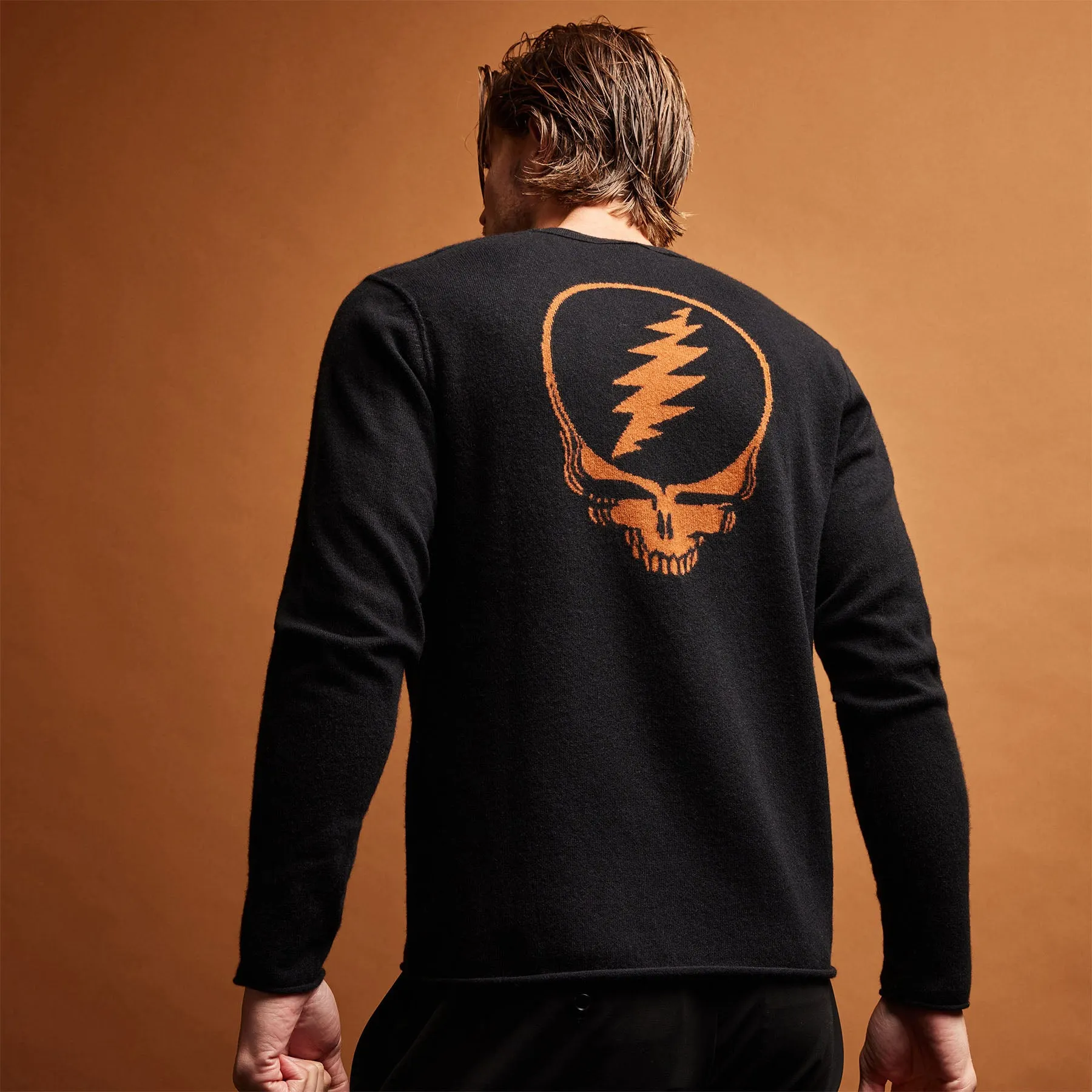 Grateful Dead Recycled Cashmere Sweater - Black/Burnt Orange sold by James Perse
