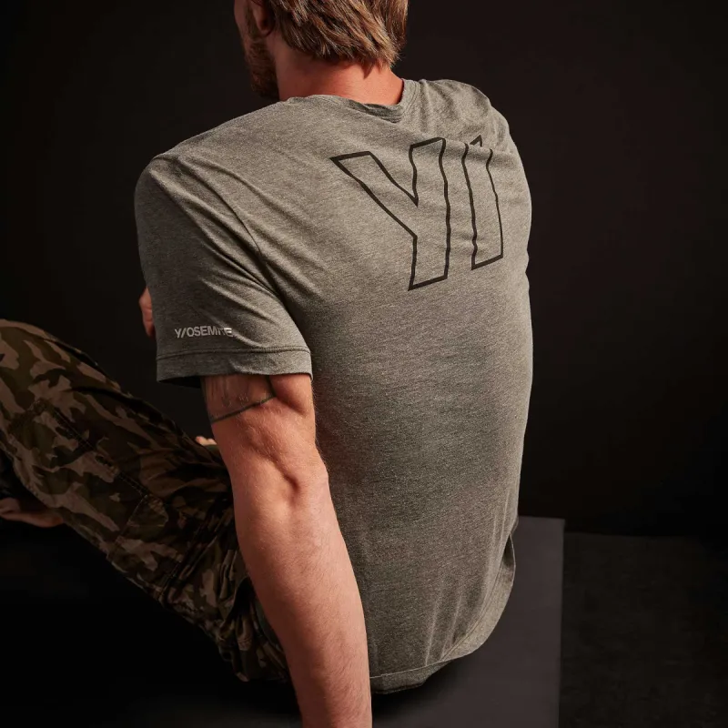 Y/OSEMITE Melange Tech Jersey T Shirt - Evergreen sold by James Perse