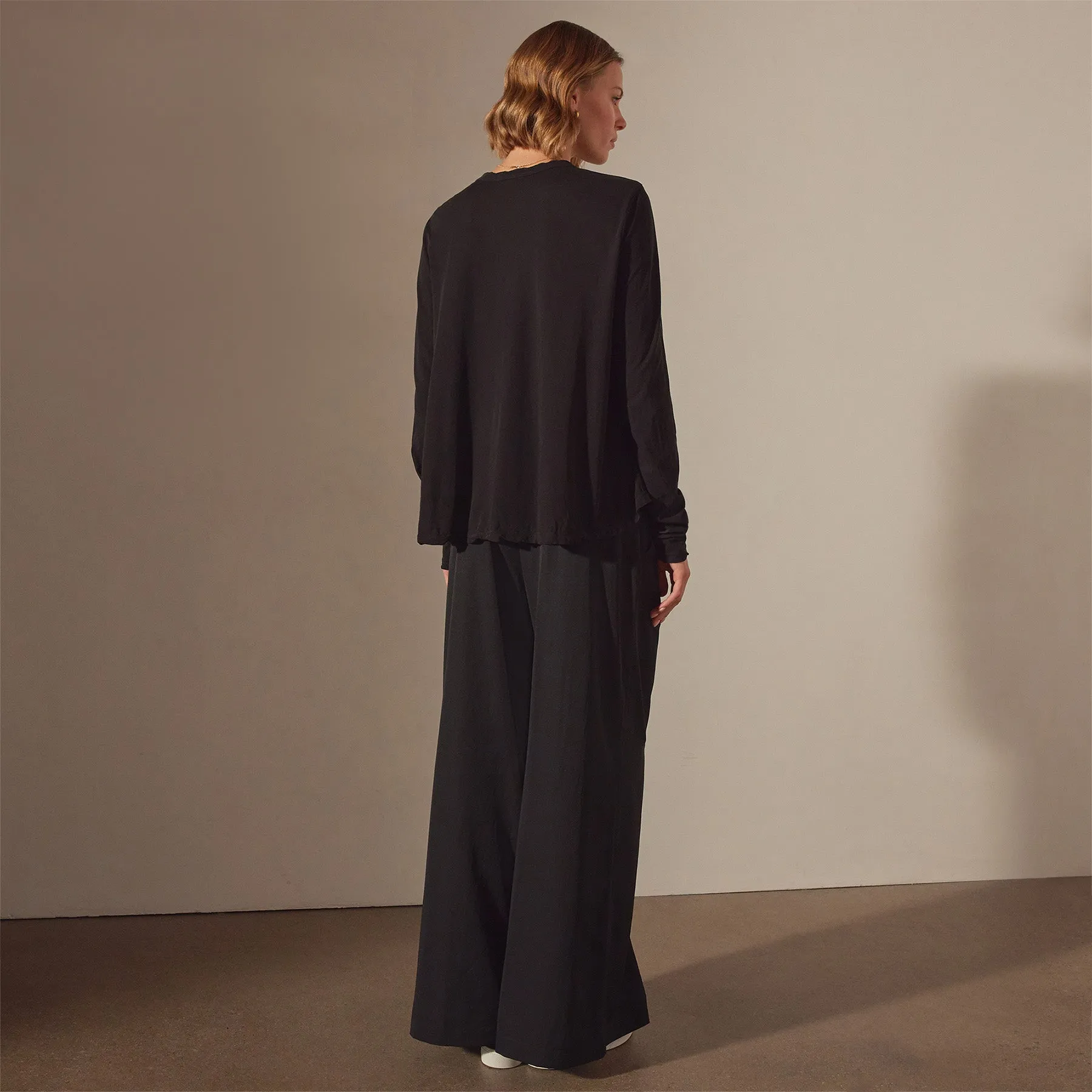 Fine Gauge A Line Long Sleeve Tee - Black sold by James Perse product image thumbnail 4