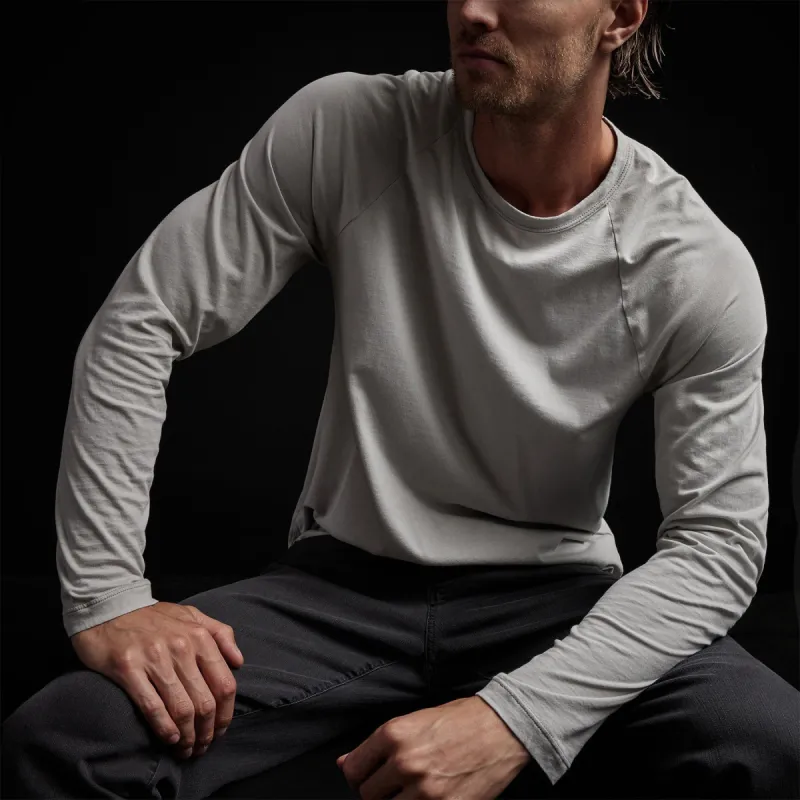 Brushed Jersey Raglan Crew - Aluminum sold by James Perse