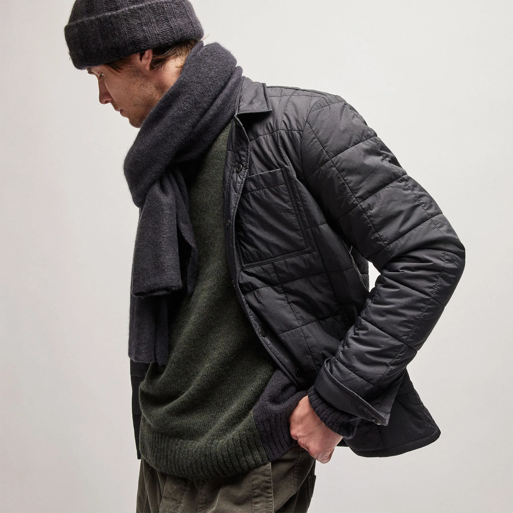 Quilted Shirt Jacket - Black sold by James Perse product image thumbnail 3