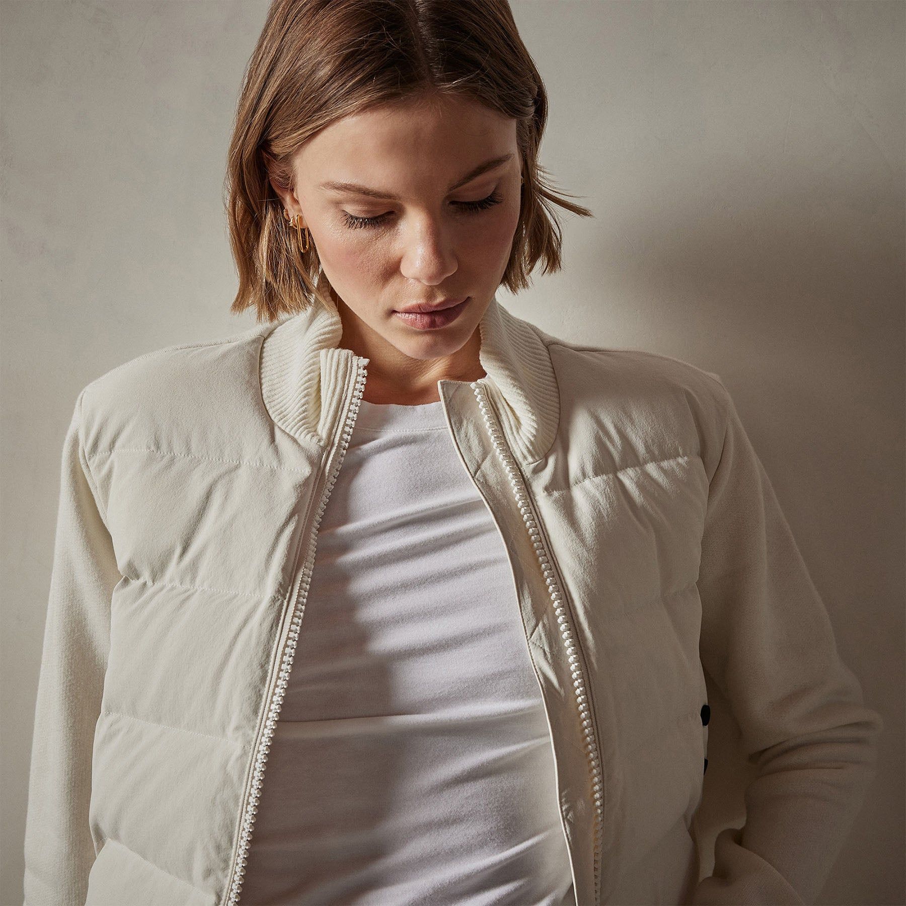 Y/OSEMITE Mixed Media Jacket - Chalk sold by James Perse