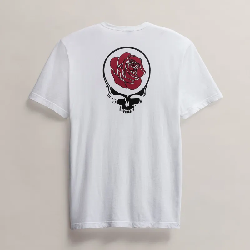Men's Grateful Dead Rose Short Sleeve Tee - White/Red sold by James Perse