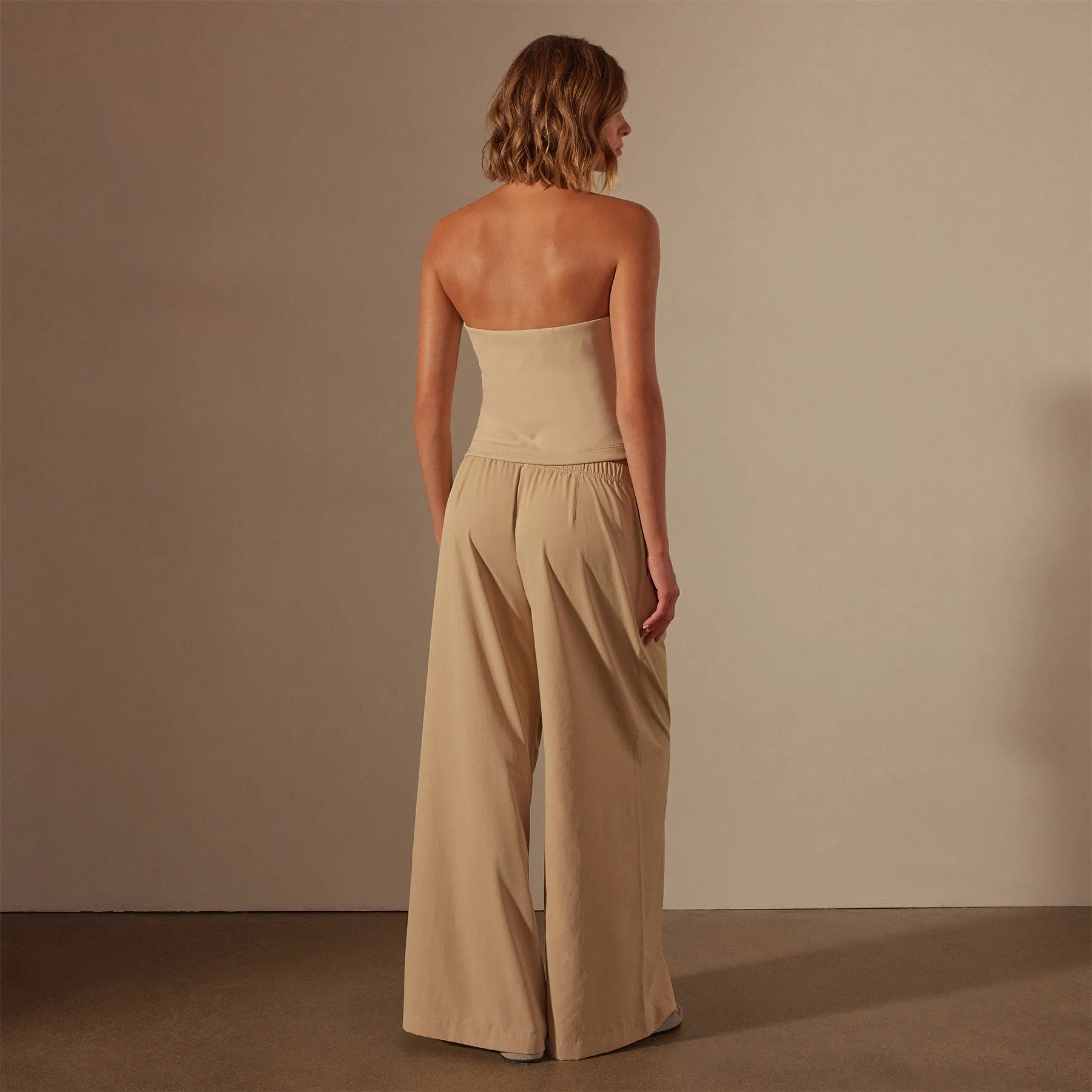 Lightweight Matte Satin Wide Leg Pant - Sand Dune sold by James Perse product image thumbnail 5