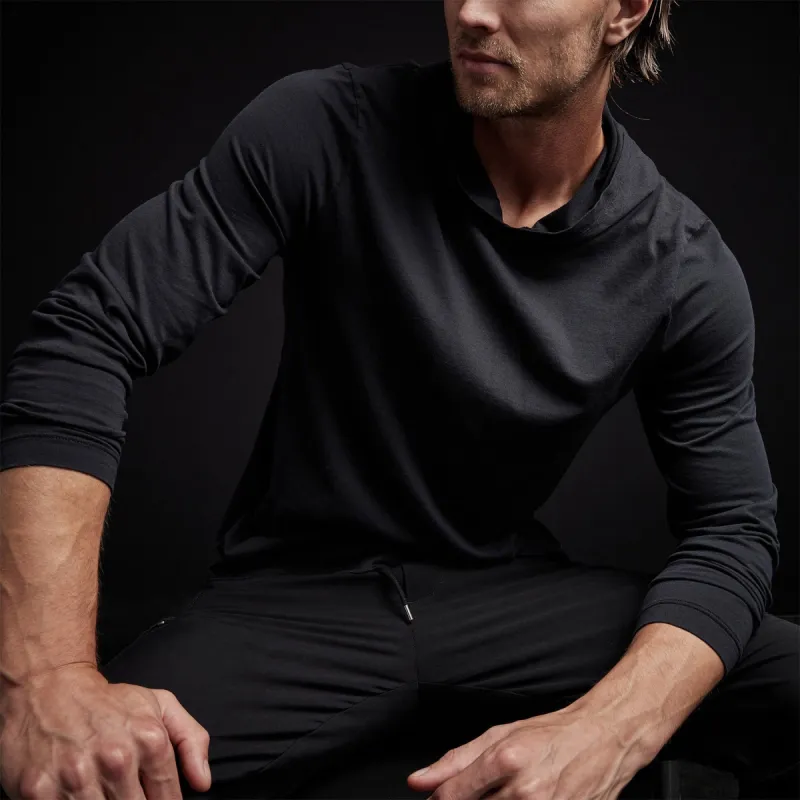Brushed Jersey Hoodie - Black sold by James Perse