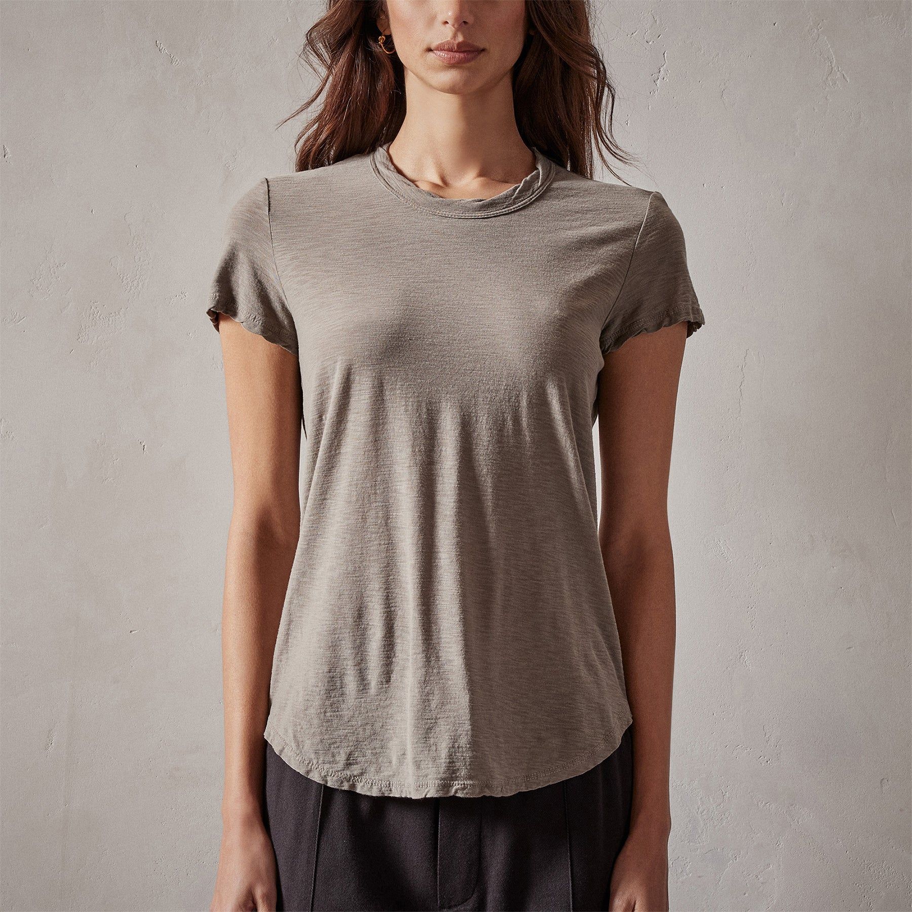 Sheer Slub Crew Neck Tee - Concrete sold by James Perse product image thumbnail 3