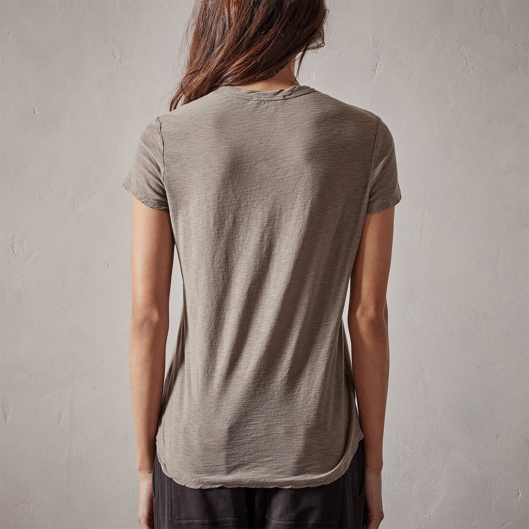 Sheer Slub Crew Neck Tee - Concrete sold by James Perse product image thumbnail 4
