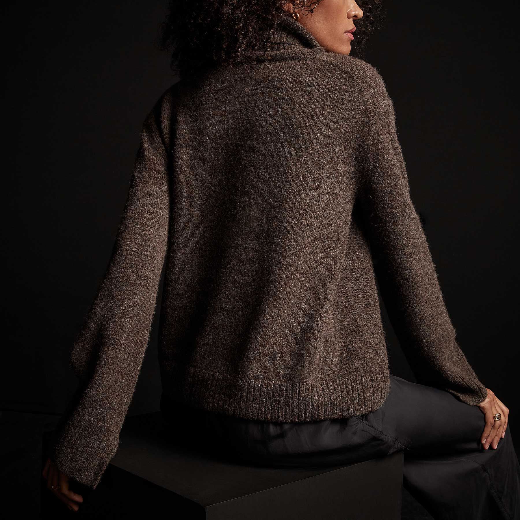 Lightweight Cashmere Turtleneck Sweater - Bark sold by James Perse product image thumbnail 3