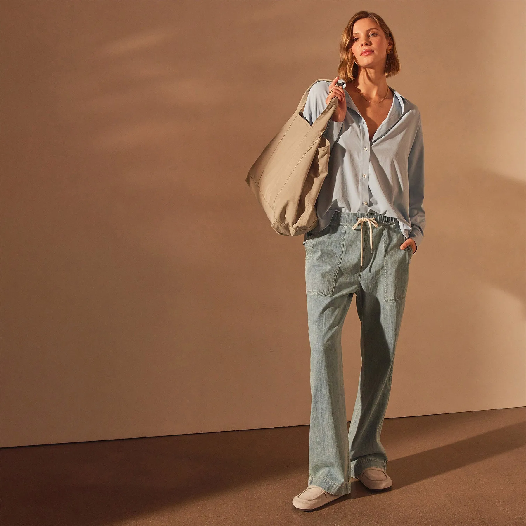 Lightweight Matte Satin Fluid Shirt - Open Sky sold by James Perse product image thumbnail 2