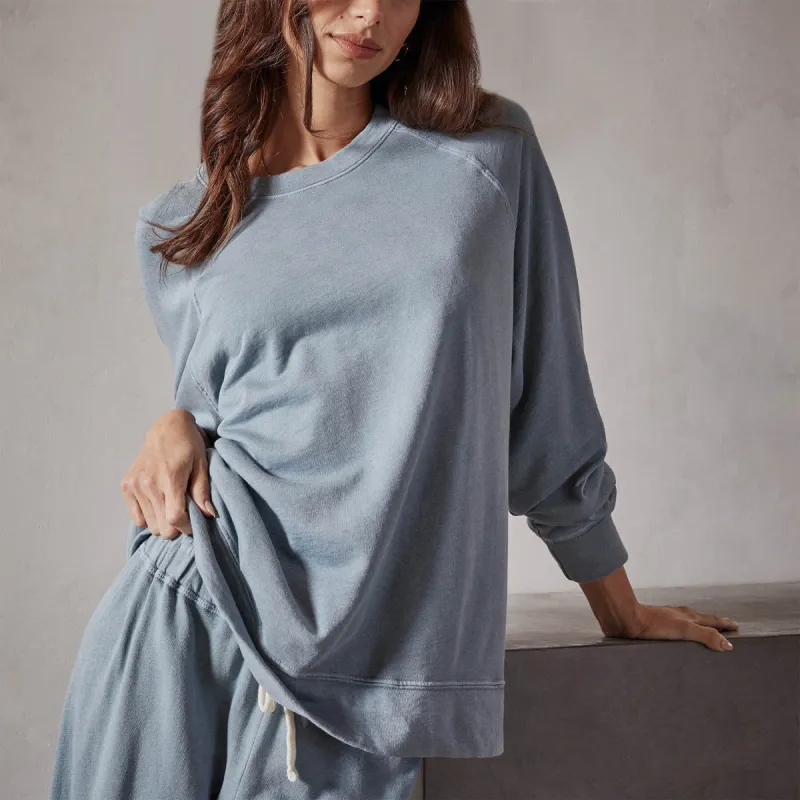 Vintage French Terry Relaxed Sweatshirt - Ocean Mist Pigment sold by James Perse