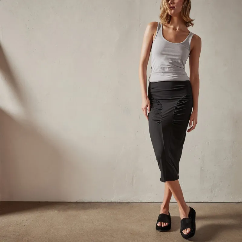 Ruched Pencil Skirt - Black sold by James Perse