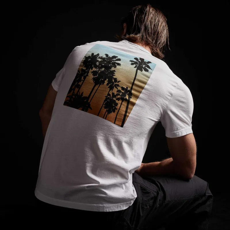 Short Sleeve Crew Palm Graphics - White sold by James Perse