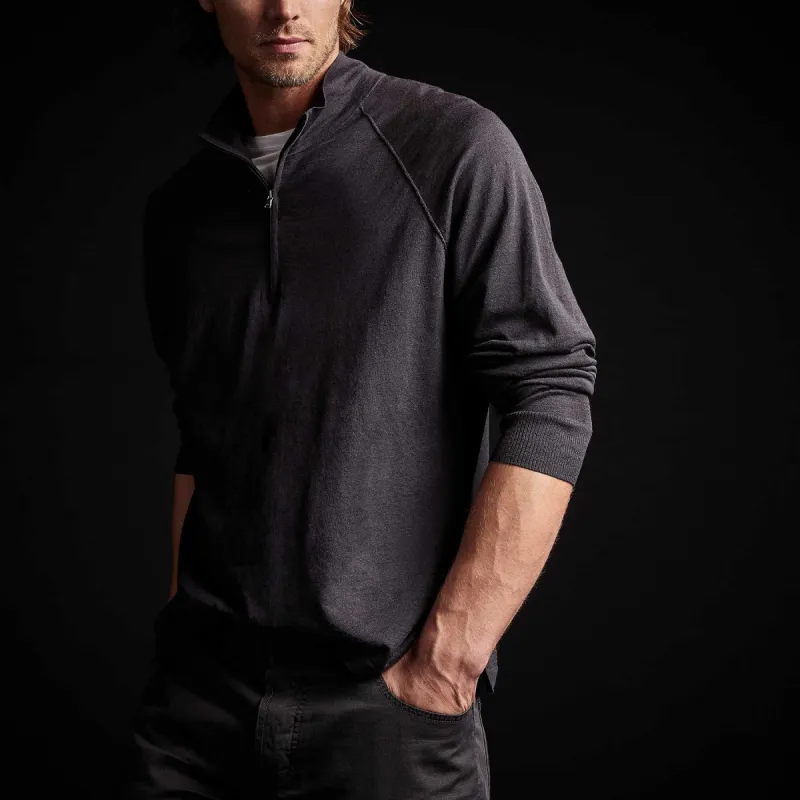 Linen Blend Half Zip Sweater - Magma sold by James Perse