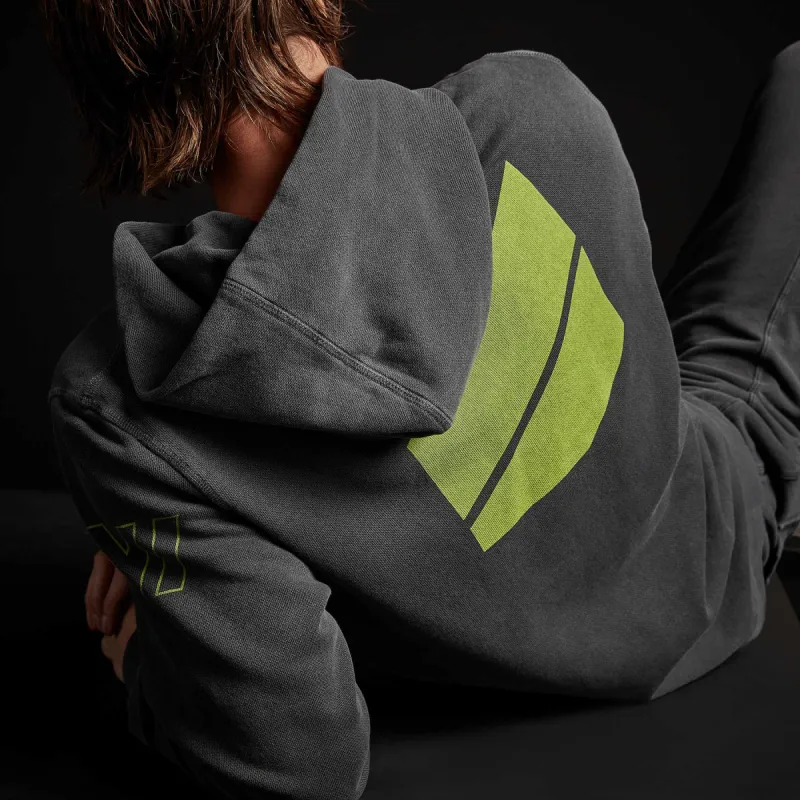 French Terry Pullover Hoodie - Magma Pigment/Bright Neon sold by James Perse