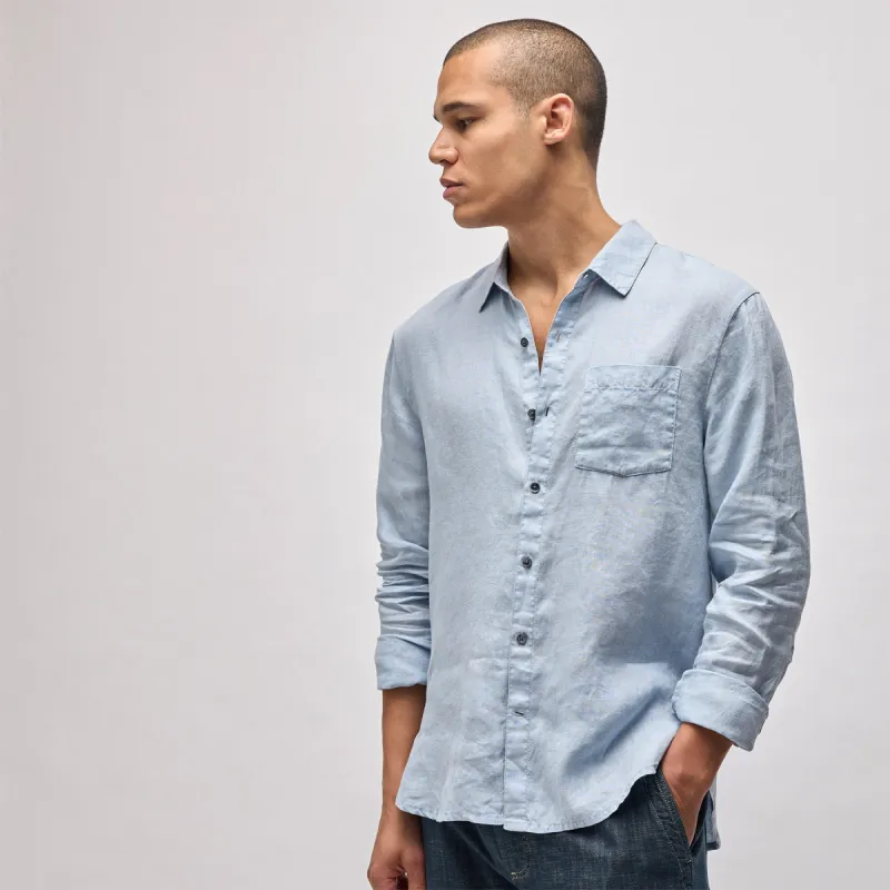 Lightweight Linen Shirt - Open Sky Pigment sold by James Perse