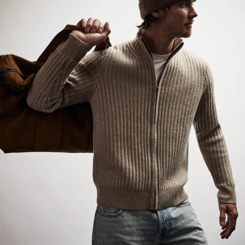 Recycled Cashmere Cardigan - Coyote sold by James Perse