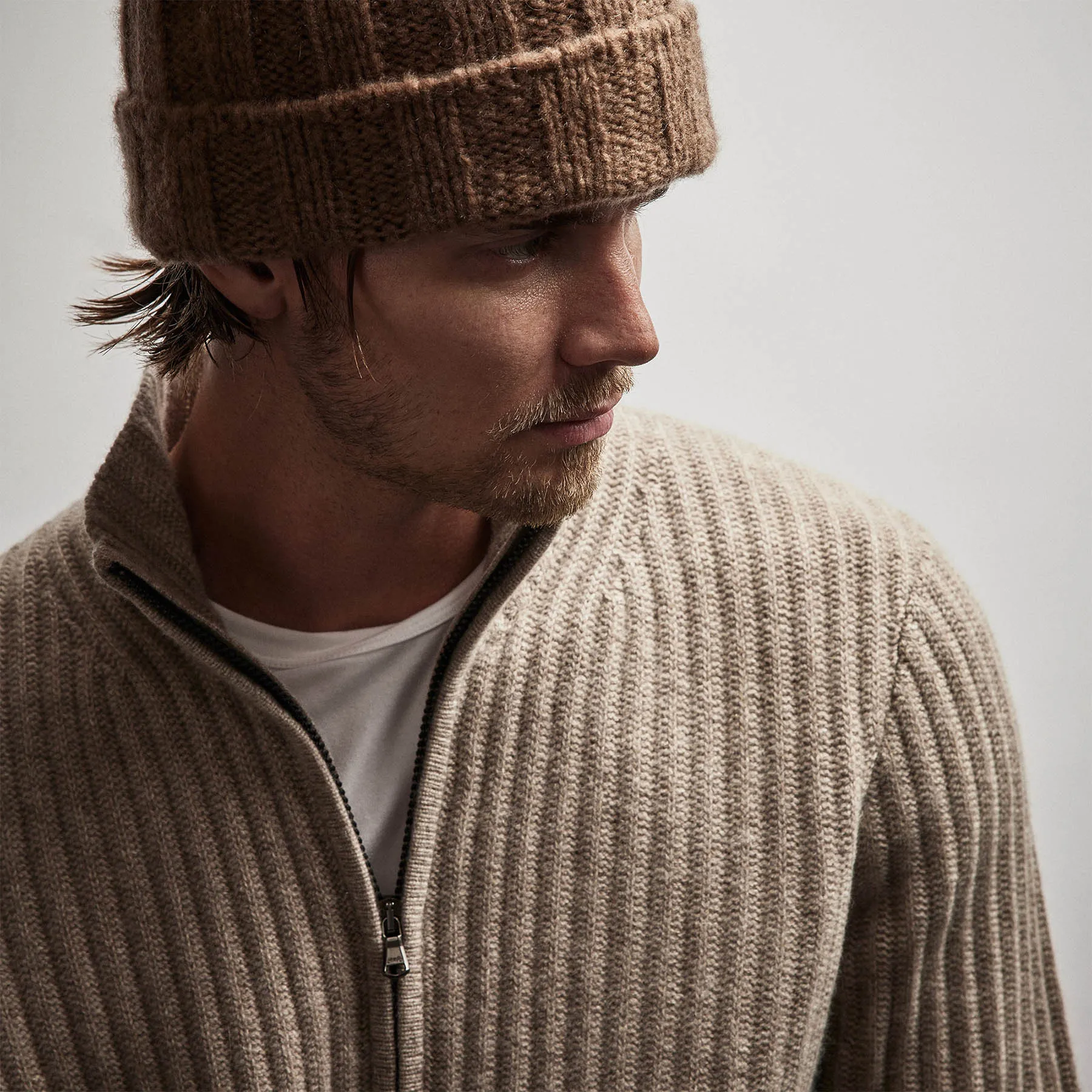 Recycled Cashmere Cardigan - Coyote sold by James Perse product image thumbnail 3