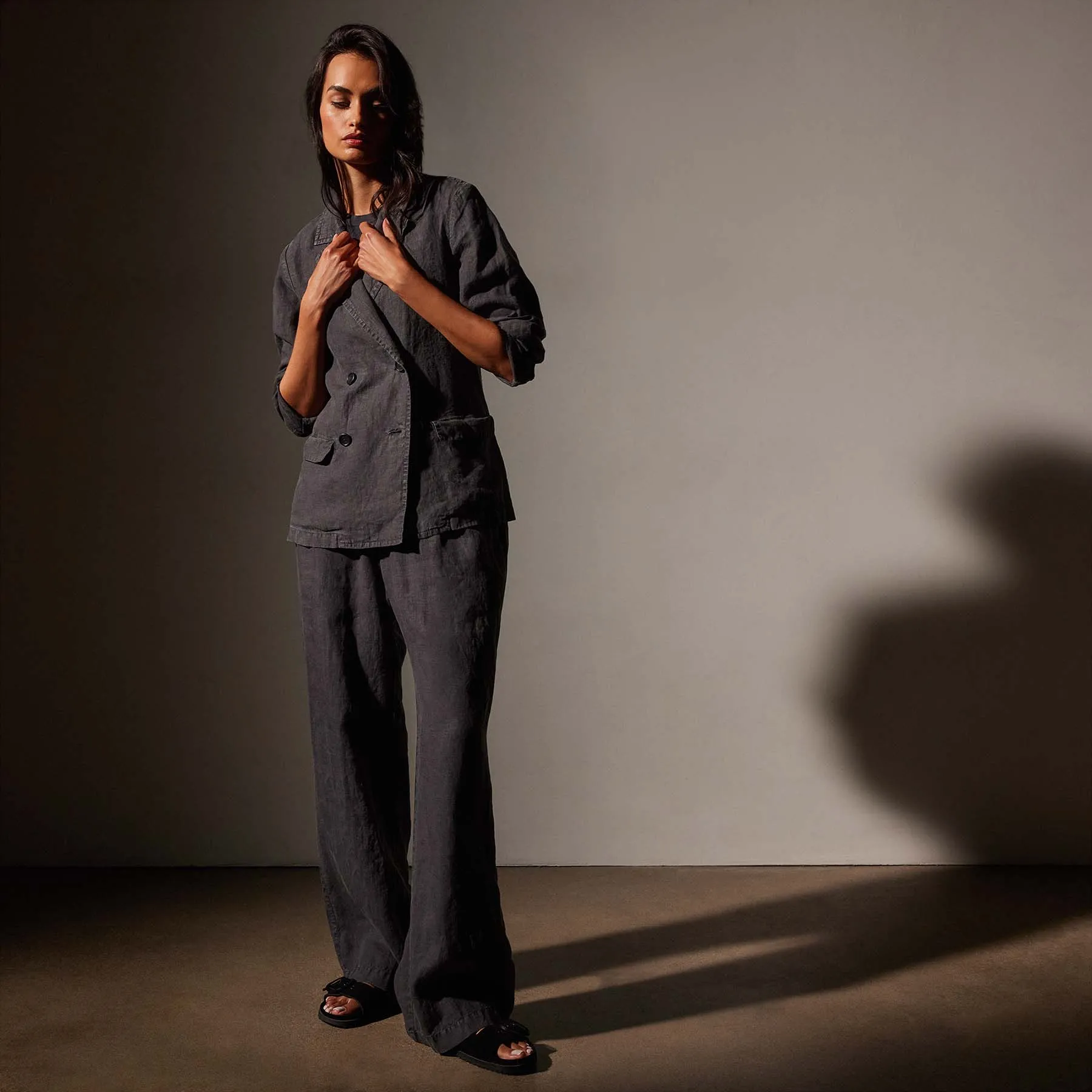 Double Breasted Linen Blazer - Magma Pigment sold by James Perse product image thumbnail 2