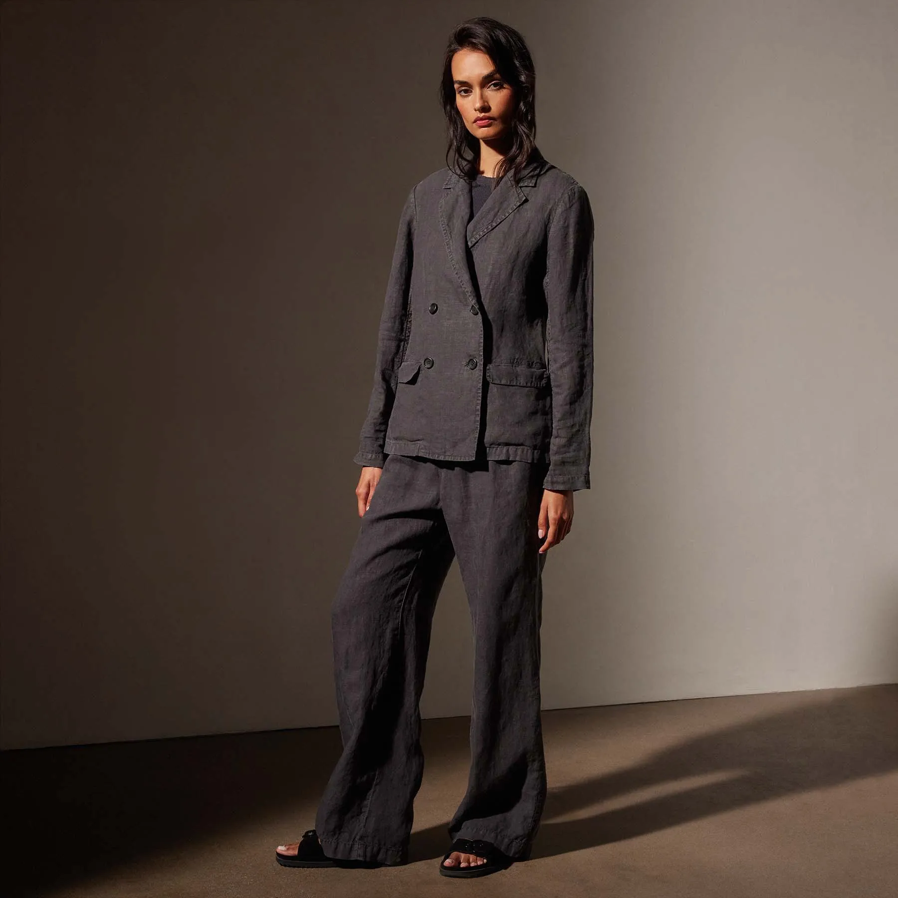 Double Breasted Linen Blazer - Magma Pigment sold by James Perse product image thumbnail 3