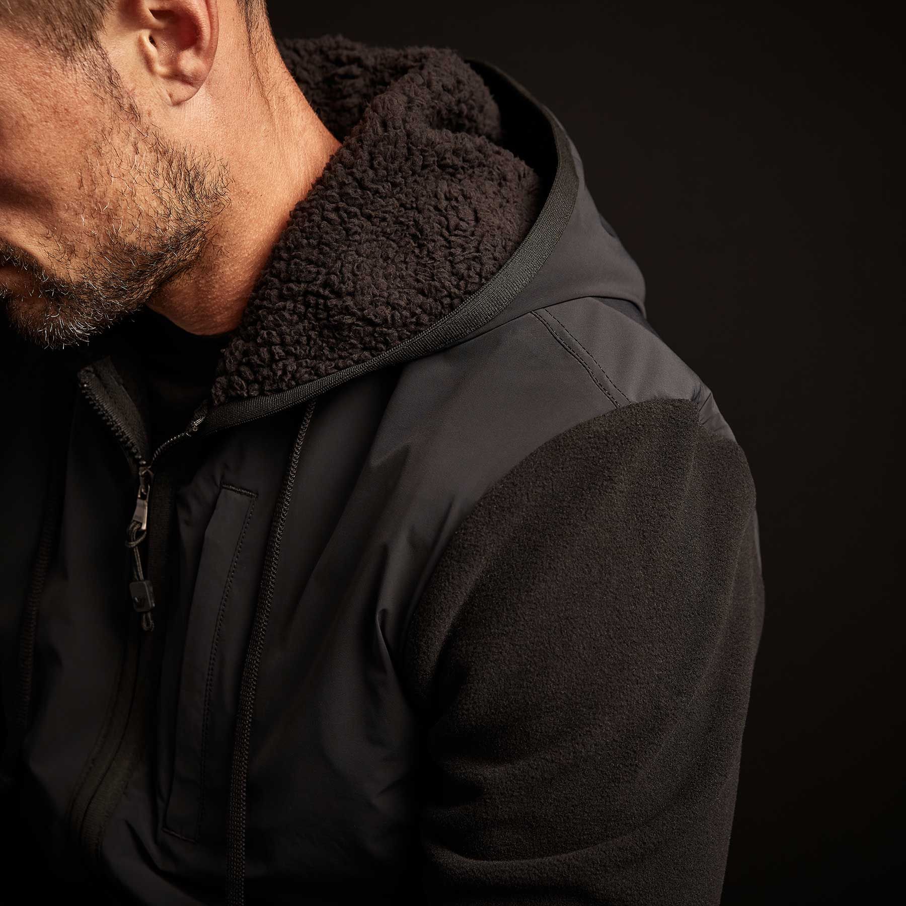 Technical Polar Fleece Zip Up Hoodie - Black sold by James Perse product image thumbnail 2