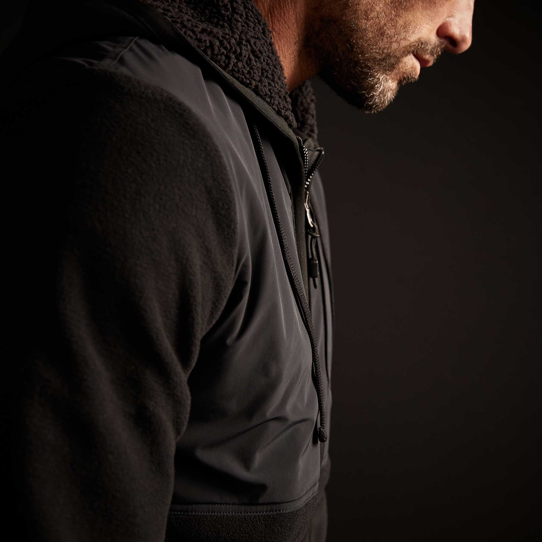 Technical Polar Fleece Zip Up Hoodie - Black sold by James Perse product image thumbnail 4