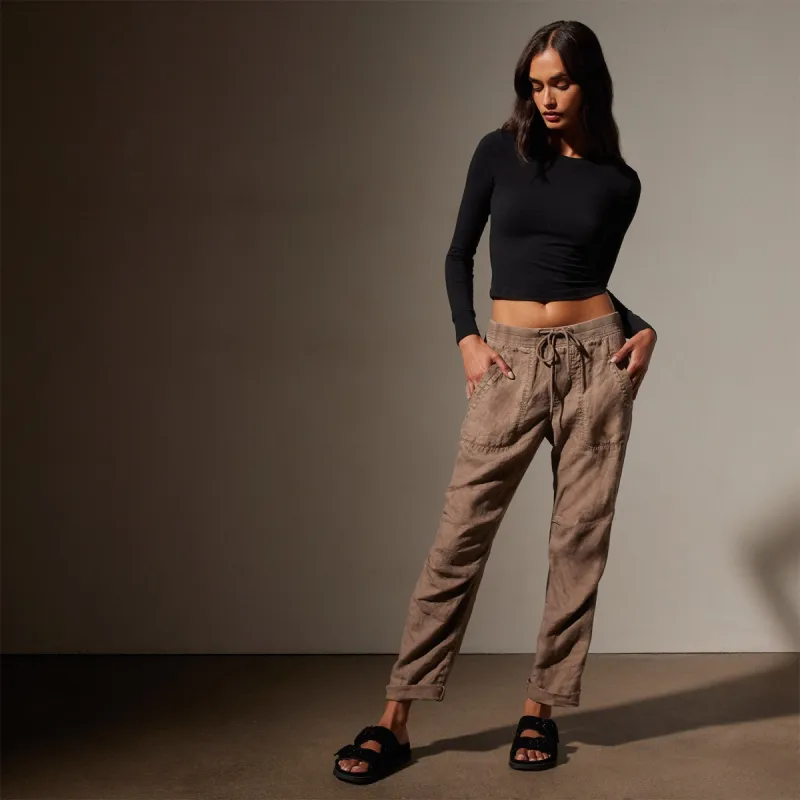 Linen Soft Drape Pant - Cargo Pigment sold by James Perse