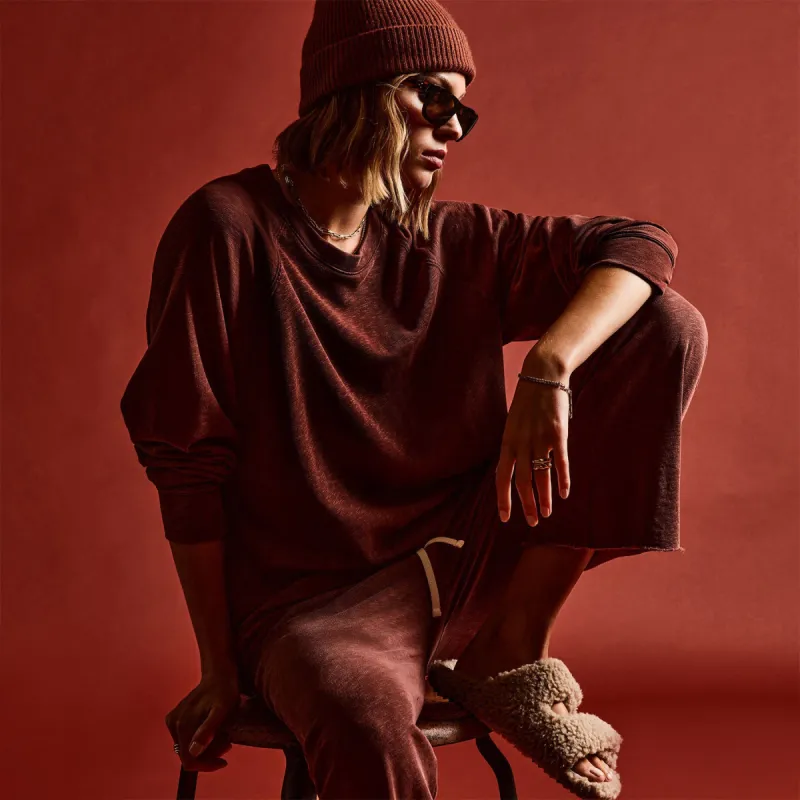 Vintage French Terry Relaxed Sweatshirt - Goji Pigment sold by James Perse