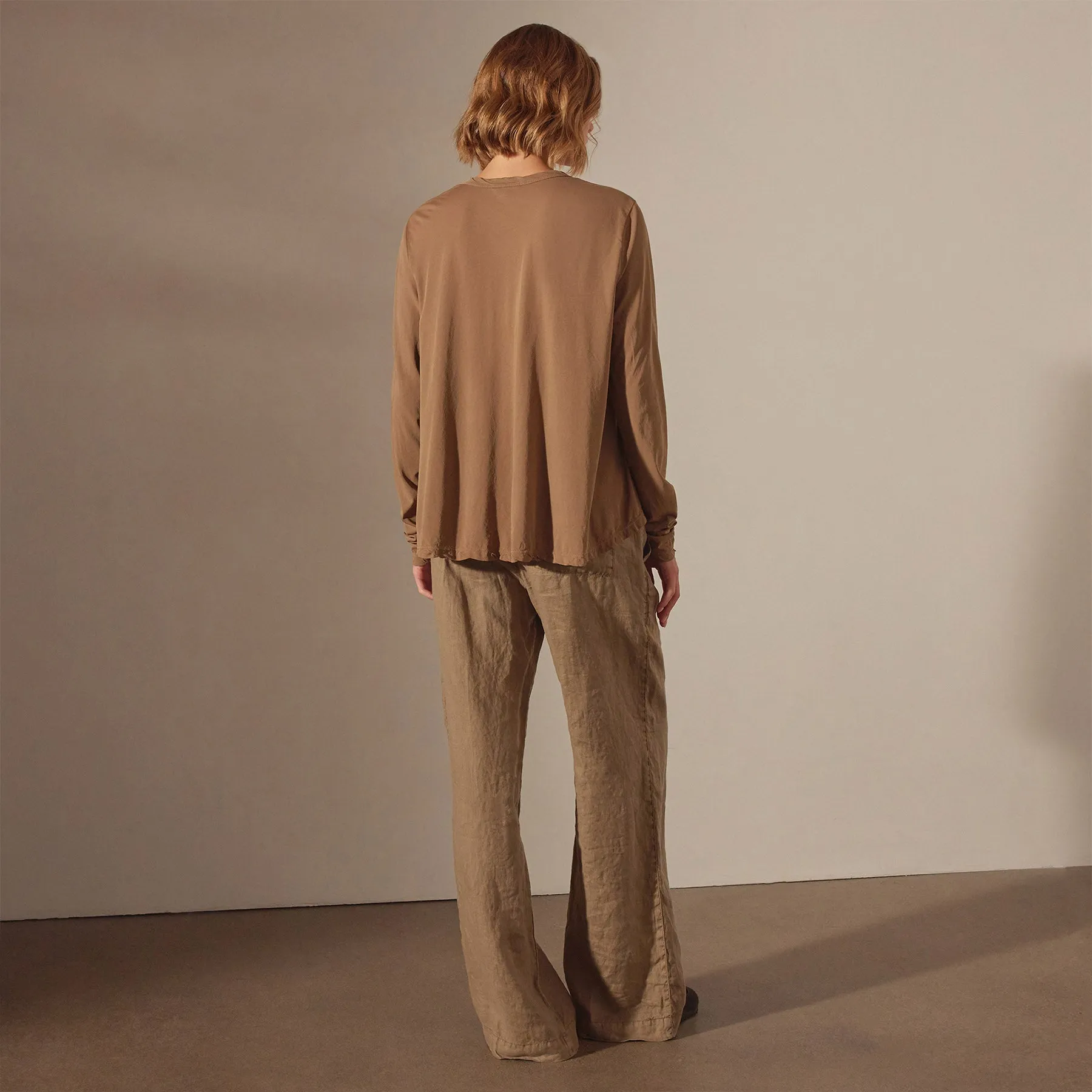 Fine Gauge A Line Long Sleeve Tee - Cashew sold by James Perse product image thumbnail 4