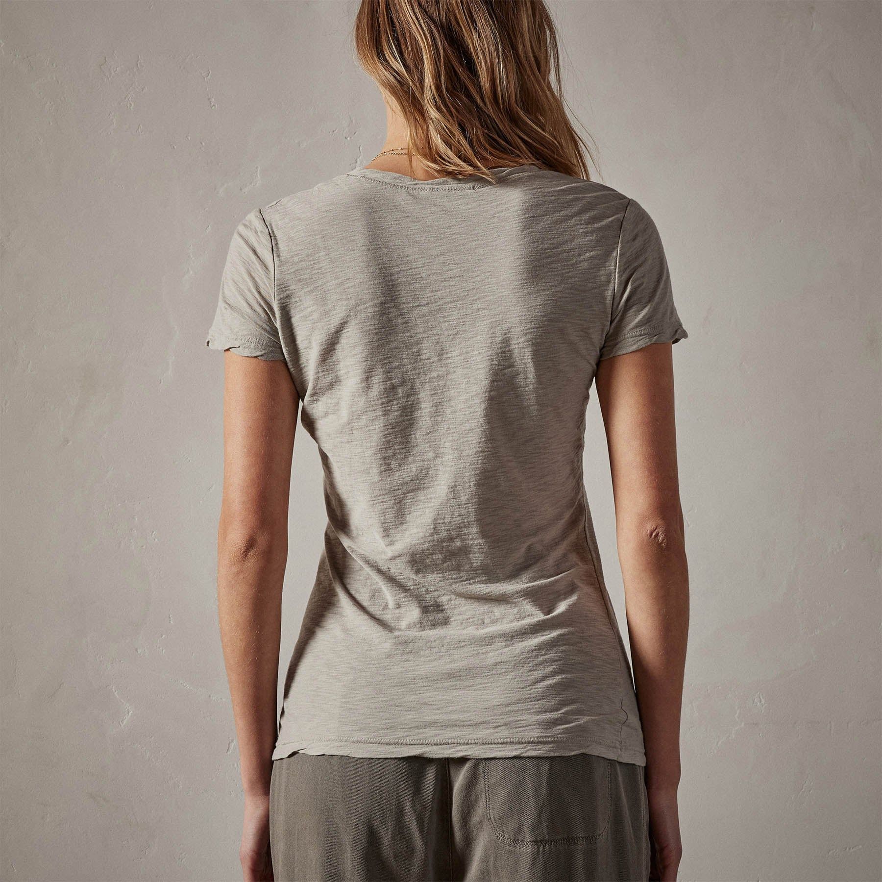 Sheer Slub Casual V Neck - Silt sold by James Perse product image thumbnail 4