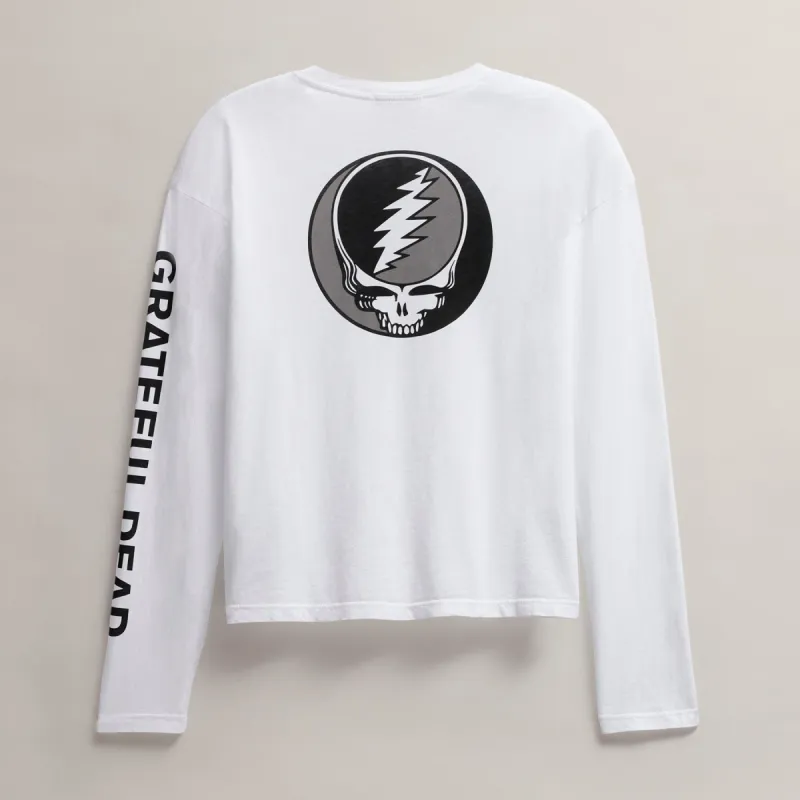 Women's Grateful Dead Long Sleeve - White/Black sold by James Perse