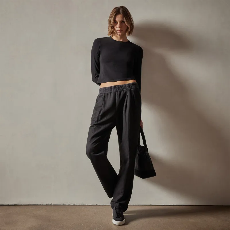 Double Pleat Trouser - Black sold by James Perse