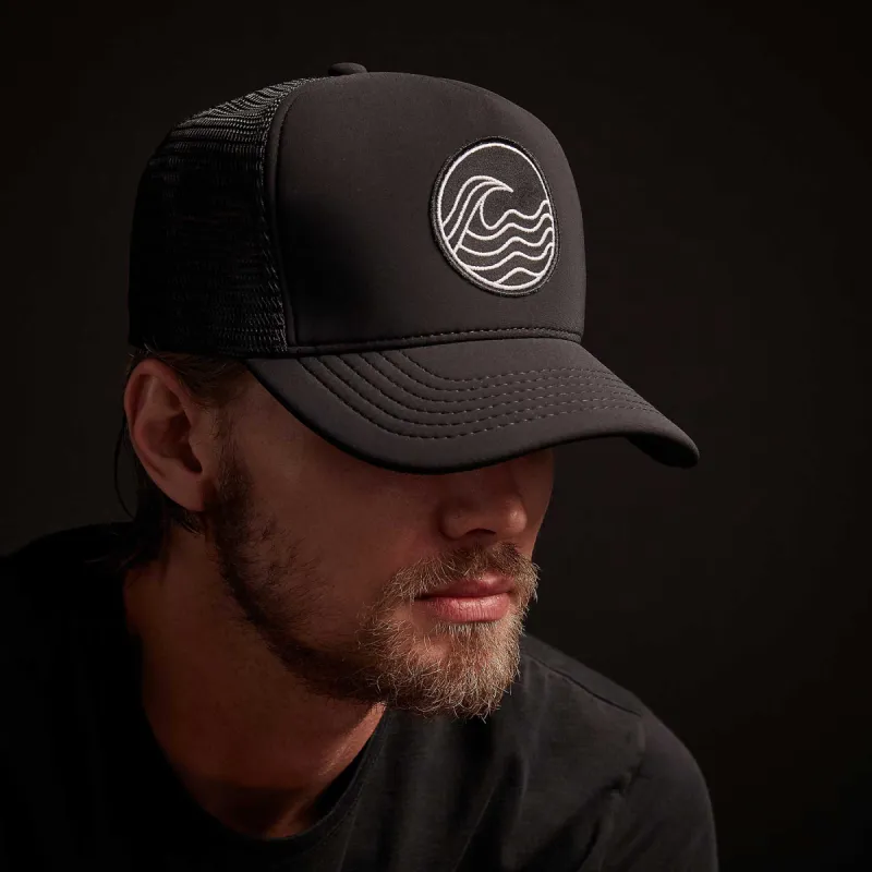 Wave Patch Scuba Trucker Hat - Black sold by James Perse