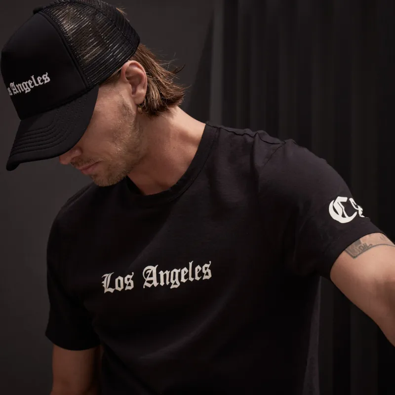 LA Gothic Short Sleeve Crew - Black sold by James Perse