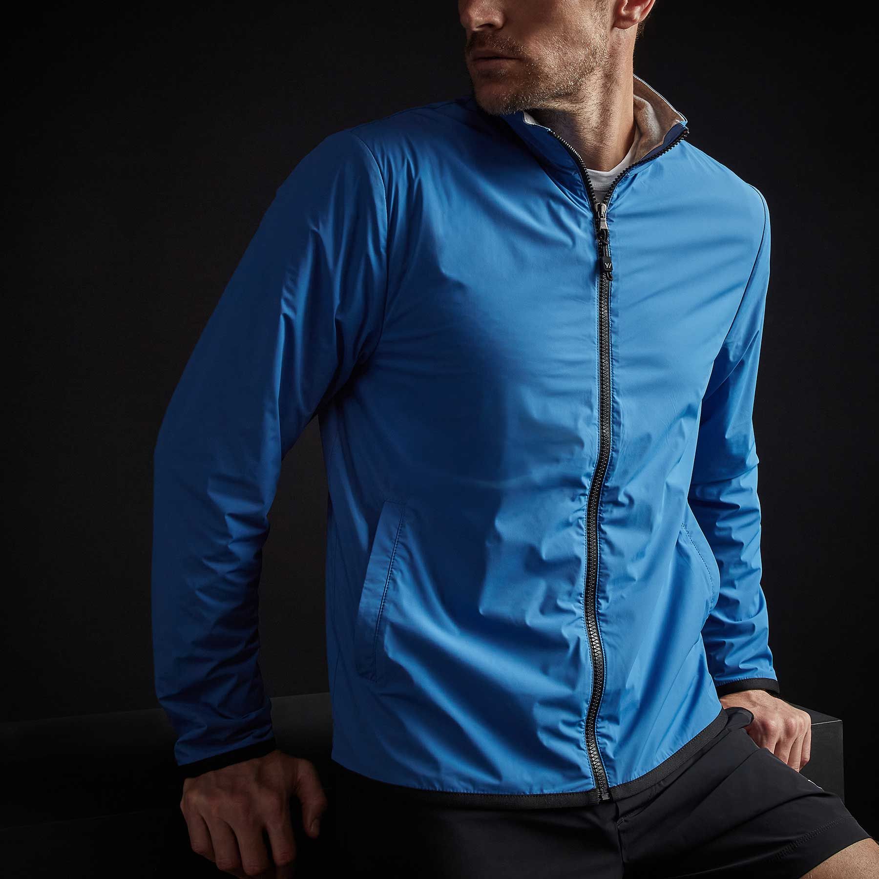 Fleece Lined Zip Up Jacket - Baltic sold by James Perse