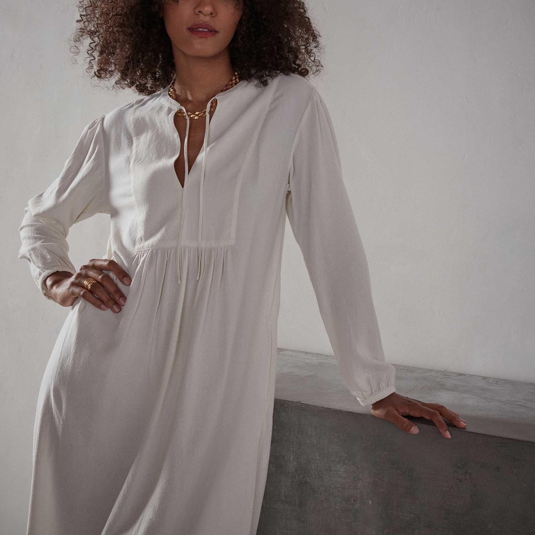 Peasant Dress - Ivory sold by James Perse product image thumbnail 3