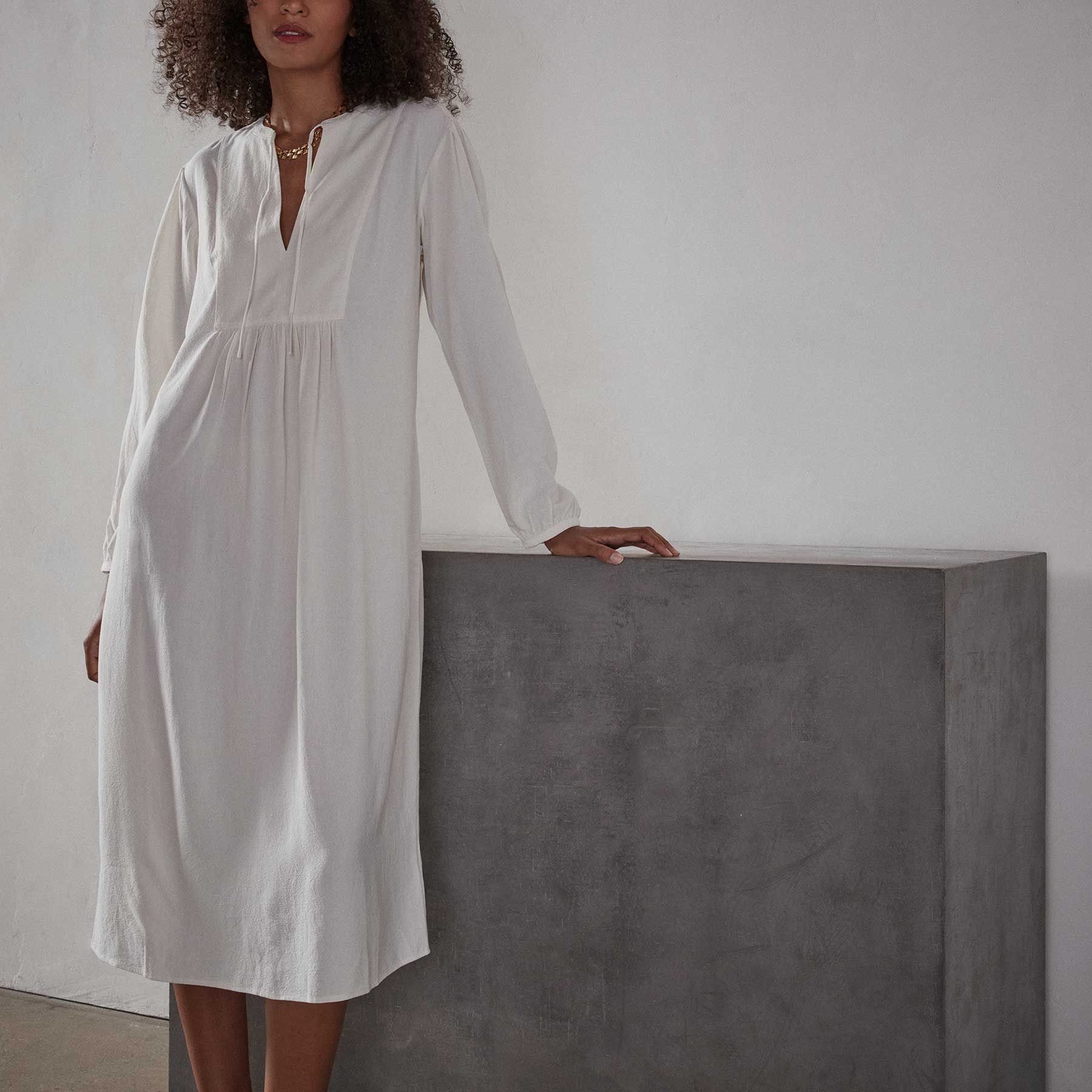 Peasant Dress - Ivory sold by James Perse