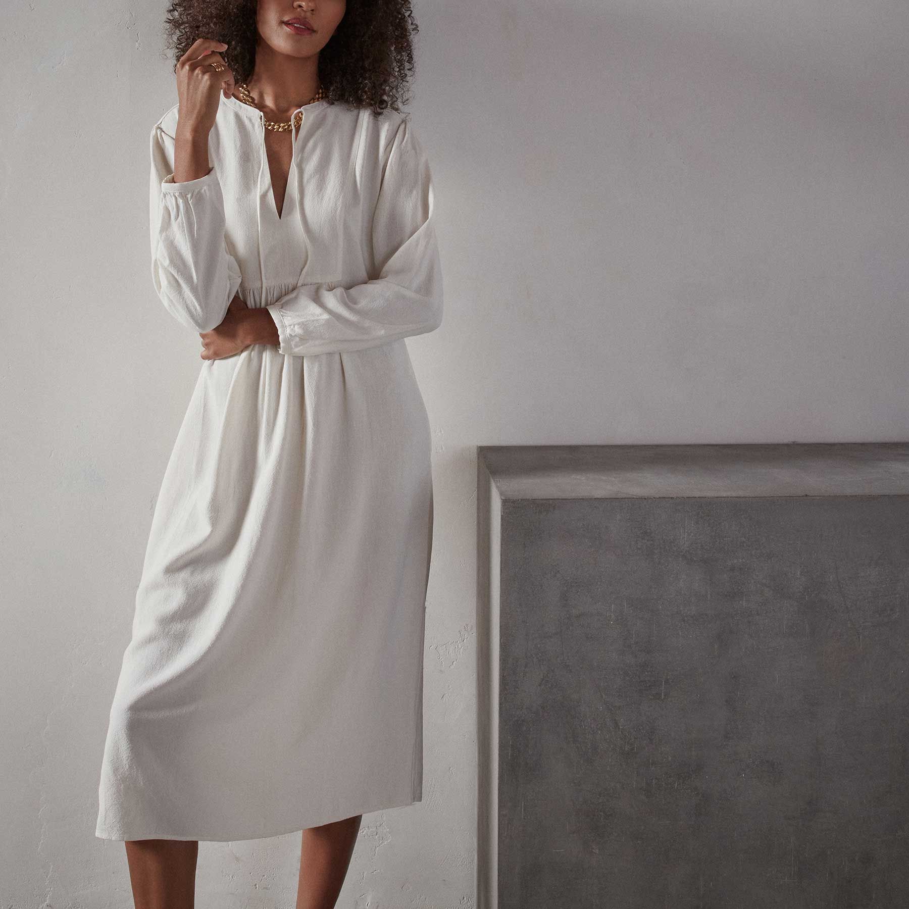 Peasant Dress - Ivory sold by James Perse product image thumbnail 4