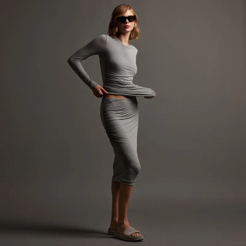 Shoreline Ruched Skirt - Silver Grey made by James Perse