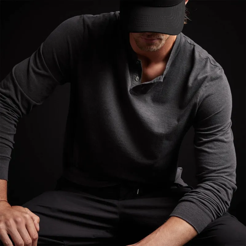 Soft Slub Jersey Long Sleeve Henley - Magma sold by James Perse