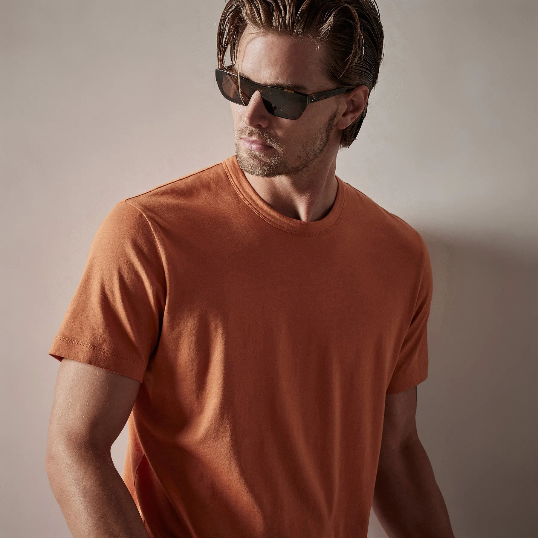 Brushed Lotus Crew - Bonfire sold by James Perse