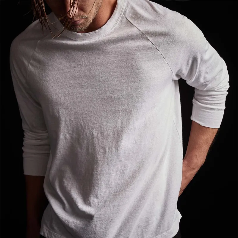 Soft Slub Jersey Raglan Shirt - White sold by James Perse